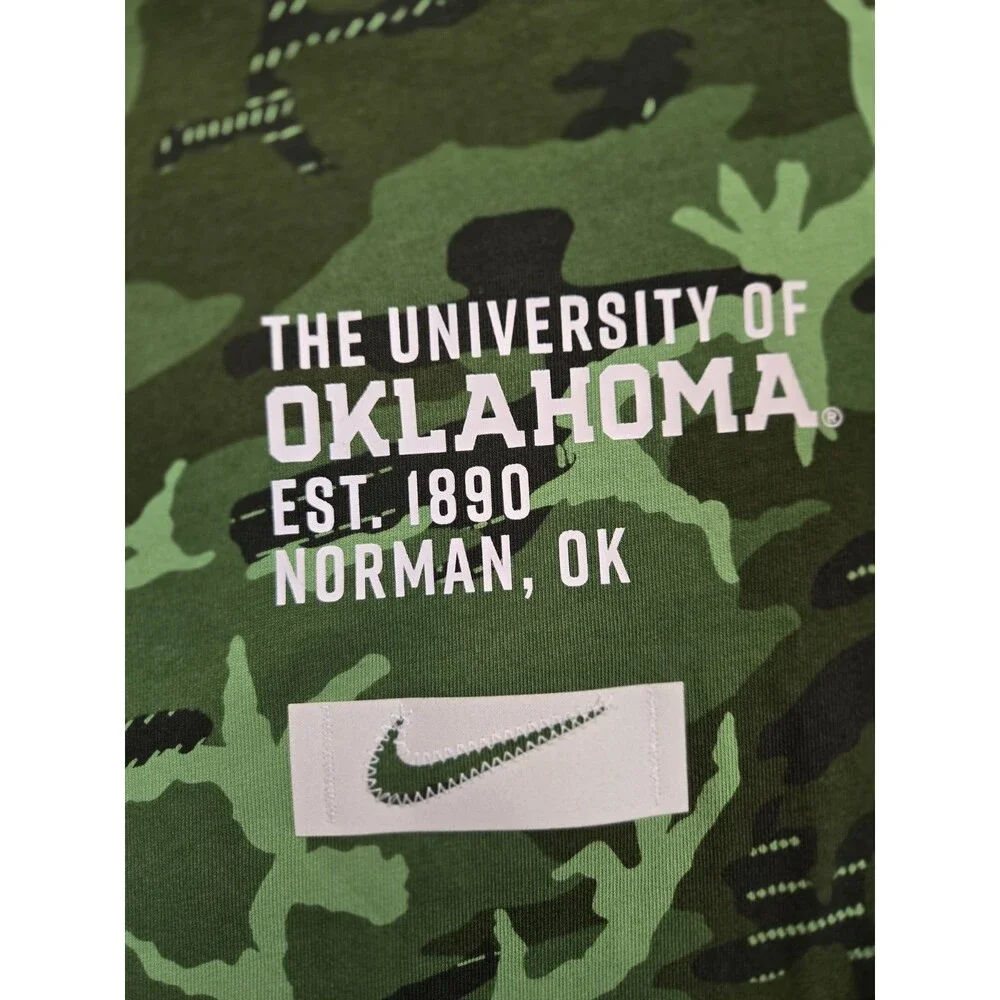 Mens The Nike Tee Oklahoma Sooners Camouflage Long Sleeve T Shirt Medium Green
